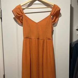 Yellow Cap Sleeve Midi dress